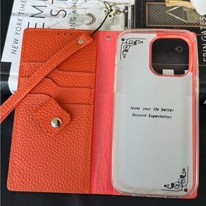 iPhone 14 Pro Max Orange or Dusty blue wallet case